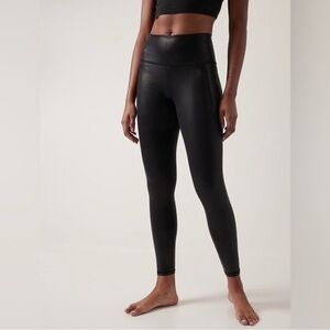 Athleta Black Salutation Stash Shine Tights Size M